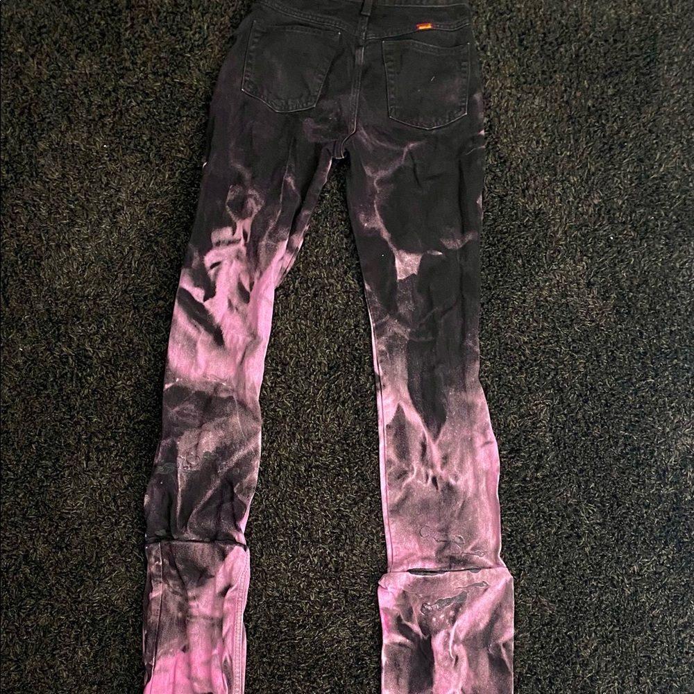 Pink/purple stacked jeans